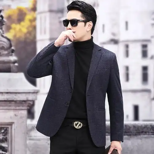 外贸高端中青年商务时尚气质西服春秋休闲男士便西西装外套潮