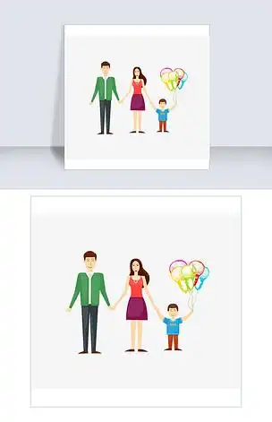 幸福的一家三口插画