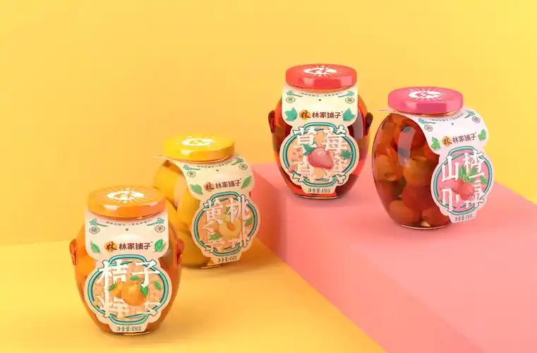 林家铺子水果罐头包装设计