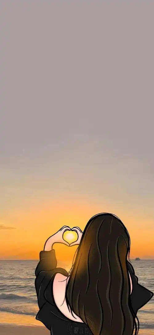 浪漫手绘情侣壁纸.