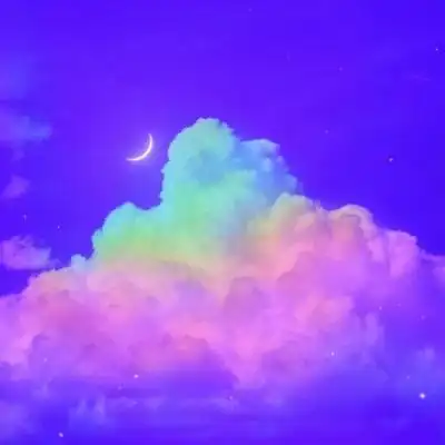 唯美梦幻背景图彩虹云朵天空