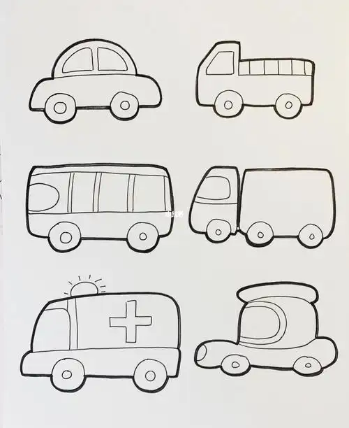 简笔画大全简笔画小班美术小汽车公共汽车怎么画简笔画图解-儿童简