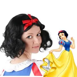 白雪公主cosplay假发短波浪卷发 迪士尼公主儿童动漫假发
