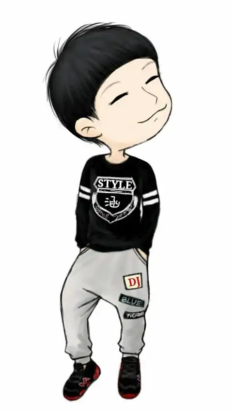 卡通 原创 手绘q版 潮帅 一年级 男孩