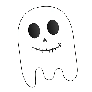 万圣节白色卡通小鬼鬼脸