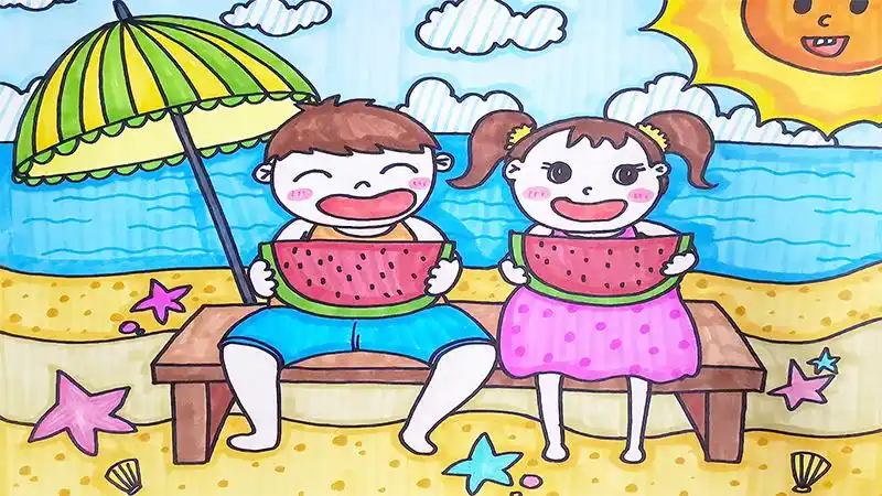 关于夏天的儿童画