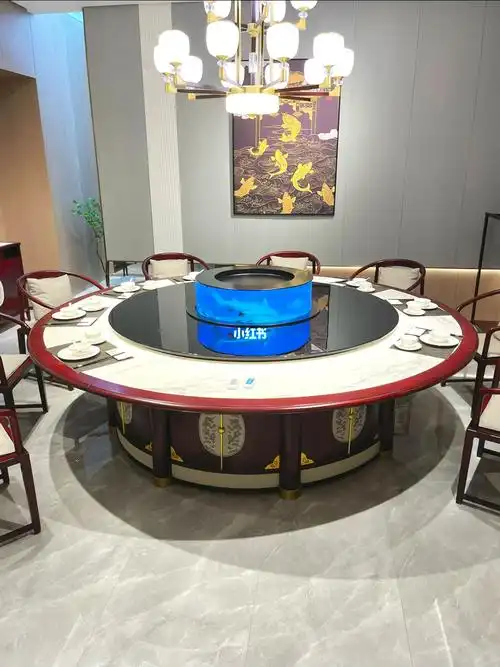 高级私人会所餐厅别墅餐饮空间电动餐桌