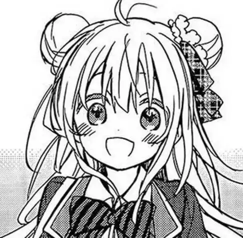 日系漫画风黑白可爱女生头像