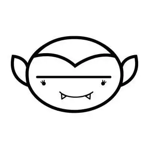 线条人脸上有尖牙矢量插图照片