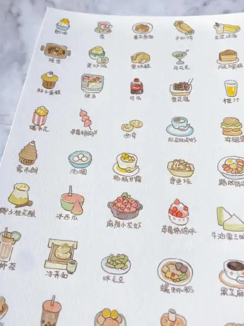 动物餐厅菜单2水彩迷你画