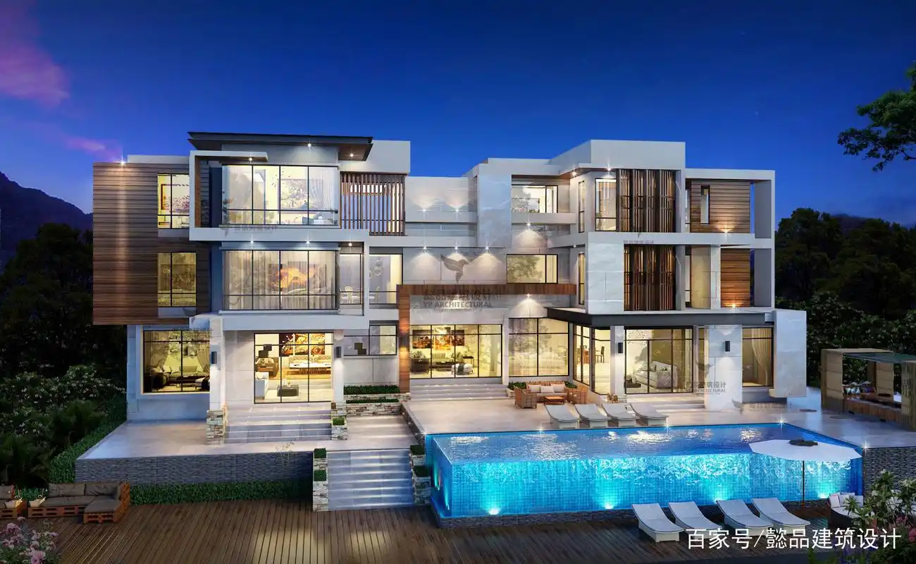 这才叫豪宅,现代泳池别墅豪宅