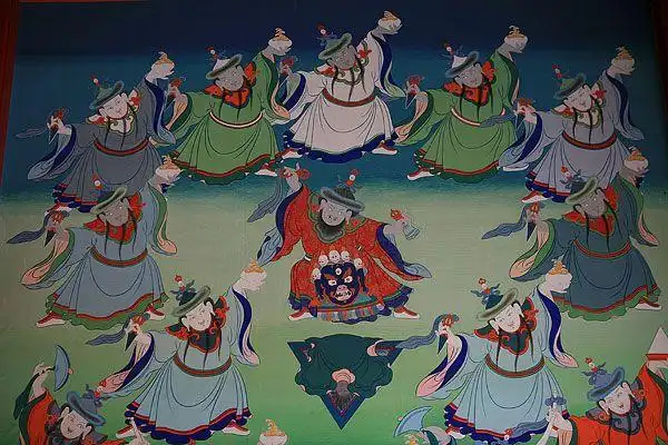 青海塔尔寺内的壁画