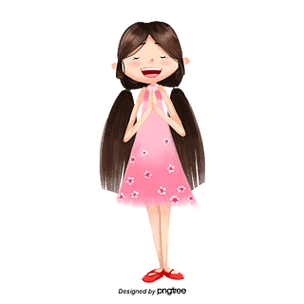 合十念珠中国风元素双手合十许愿的女孩人物设计合十礼矢量水疗中心