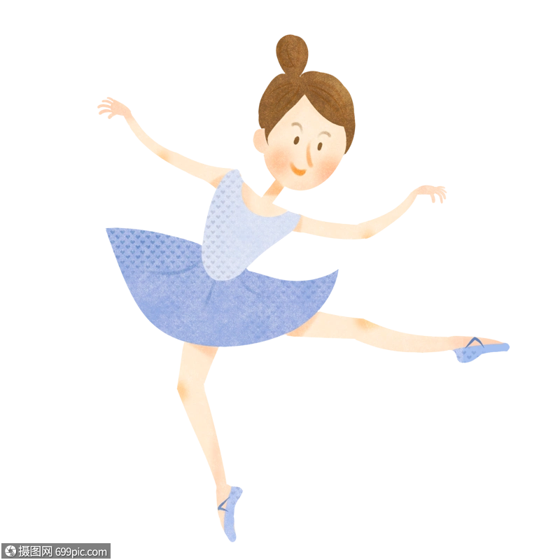 卡通女生舞蹈跳舞优美