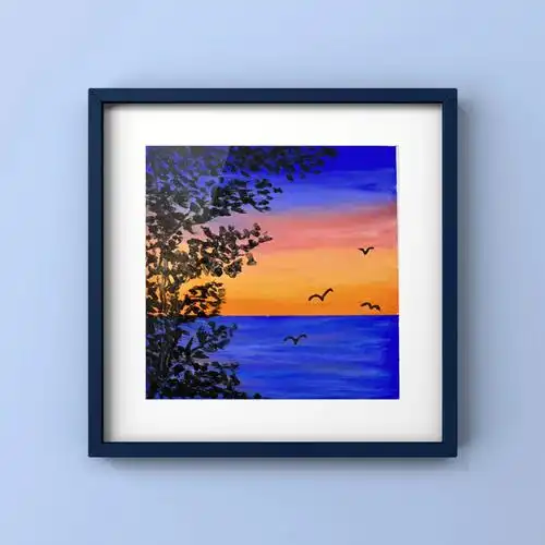 油画棒海边晚霞附教程