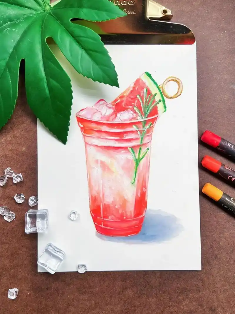 油画棒|这个夏天是西瓜味的|含步骤.夏天怎么能少了西瓜91  - 抖音