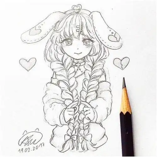 动漫人物手绘线稿图非常适合初学者临摹