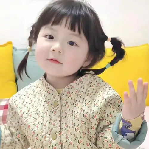 萌娃王迦禾长大了,胖嘟嘟双马尾闺蜜头像_6