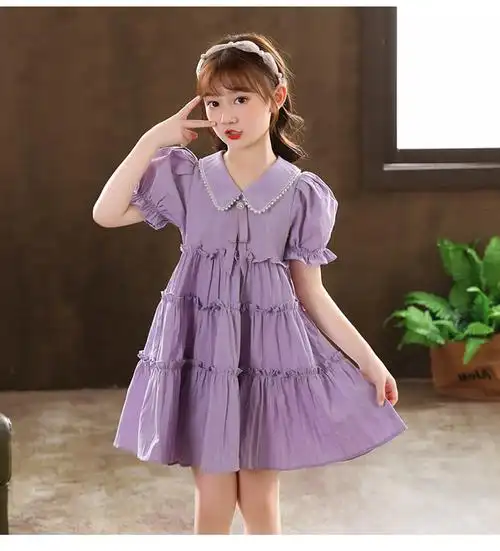 迪士尼女童夏装连衣裙2022年夏季新款儿童裙子洋气童装小女孩网红公主