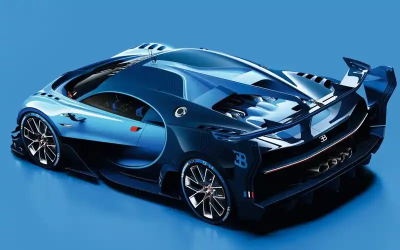 高清晰蓝色布加迪vision gt超级跑车锁屏壁纸下载