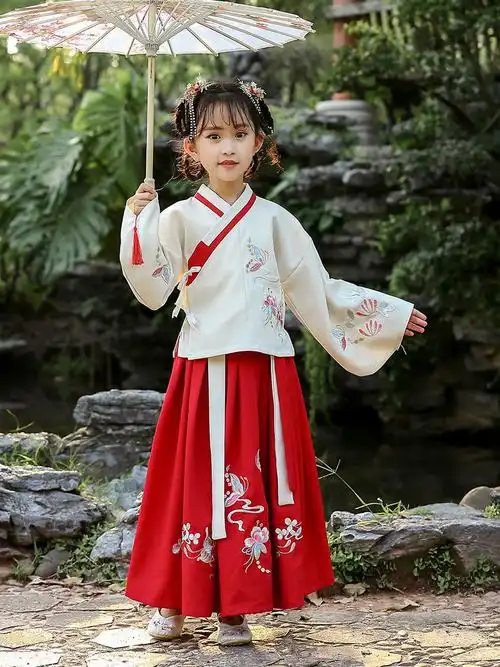 女童汉服超仙中国风唐装儿童古装襦裙明制袄裙古风童装斗篷春秋装
