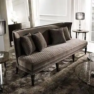 轻奢灰咖色绒布沙发简约组合沙发家用耐脏时尚大气三人沙发