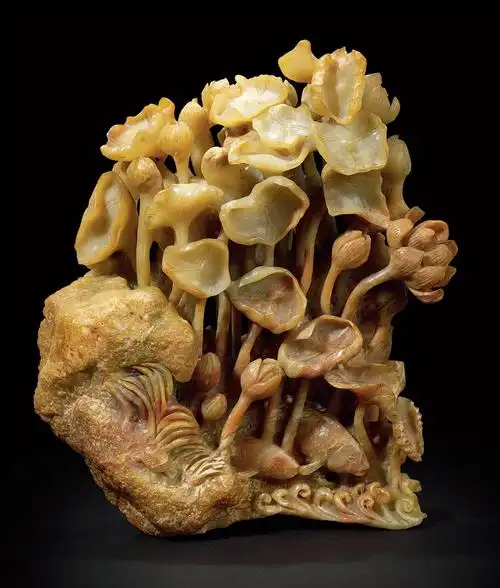 0171 清 寿山石雕荷塘山子