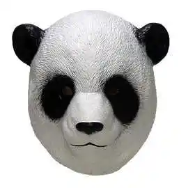 恐怖派对动物面具搞怪熊猫面具万圣节舞会服装全头乳胶熊猫头面具