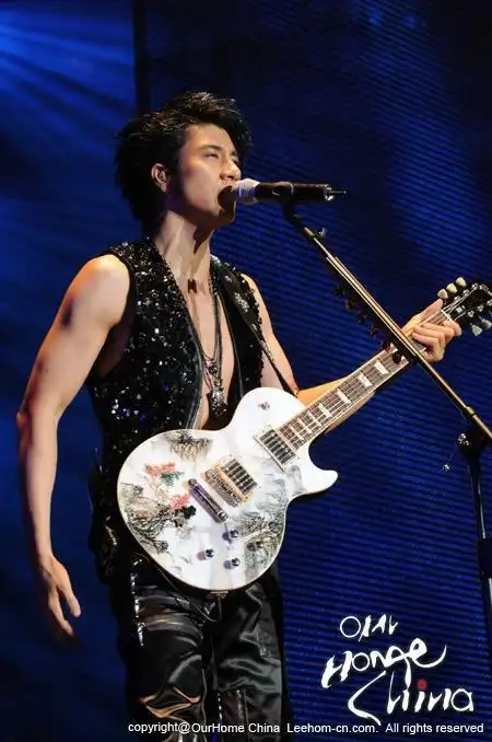 求一张王力宏弹吉他的照片