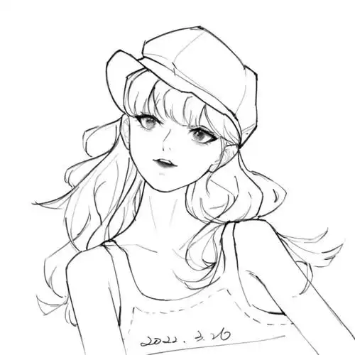 少女头像线稿