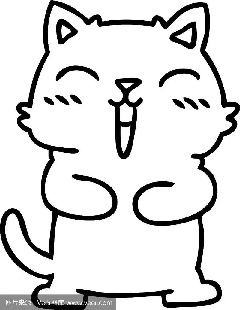 古怪的线条画卡通猫