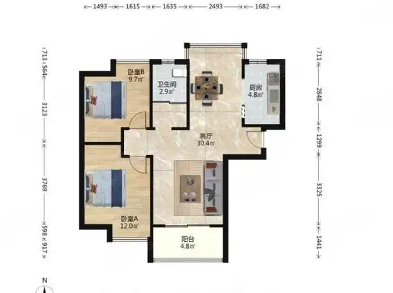 迈皋桥地铁口 中电颐和家园  花园小区 南北户型 全明通透