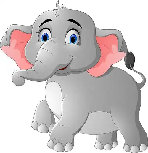 可爱的卡通大象摆姿势