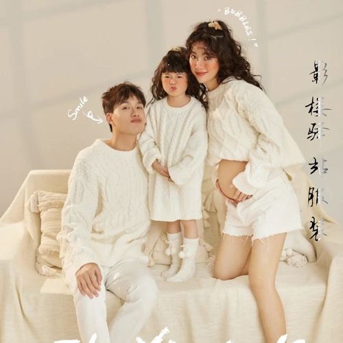 新款影楼孕妇拍照服装情侣全家福一家三口亲子装妈咪照写真摄影服