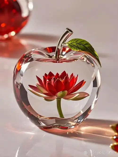 平平安安逐渐高,苹果里开花的图片,晶莹剔透的苹果,做头像,做壁纸