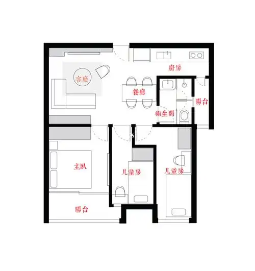 二胎家庭两室改三室