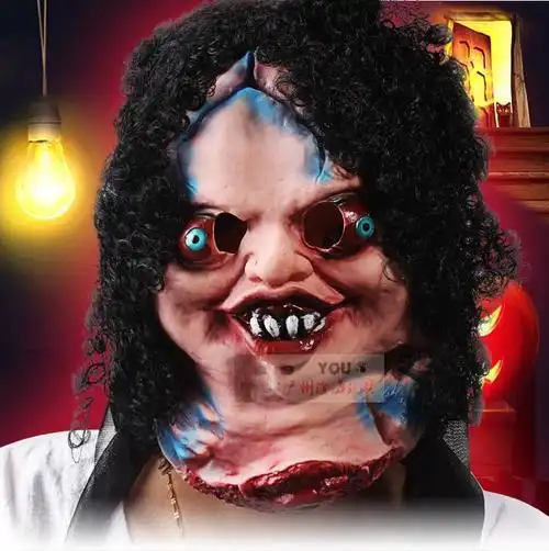 小丑面具搞笑万圣节恐怖头套吓人贞子男女通用搞笑鬼恶魔鬼死神乳胶