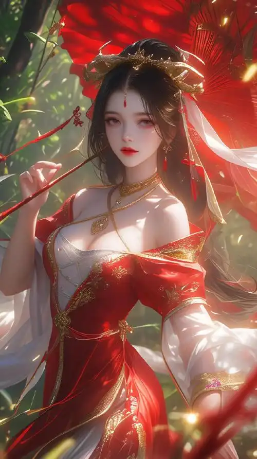 壁纸#精致动漫风 红衣古风美女壁纸