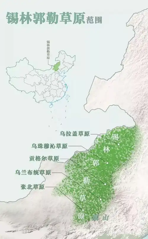 后还来不及汇成大江大河便消失在草原深处▼锡林郭勒草原的乌拉盖河