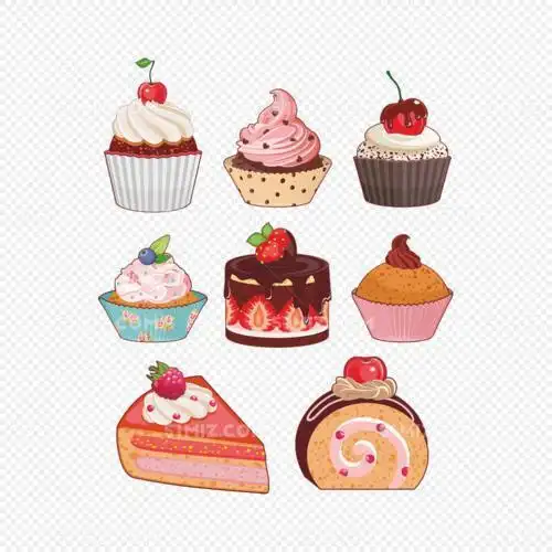 素材甜品简笔简笔画|零基础简单甜品手帐可爱甜点元素材甜品简笔