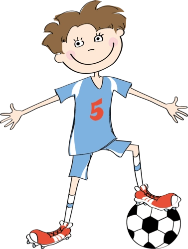 蓝色衣服五号运动小人卡通矢量素材插画