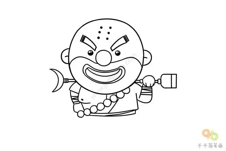 怎么画水浒传人物鲁智深简笔画
