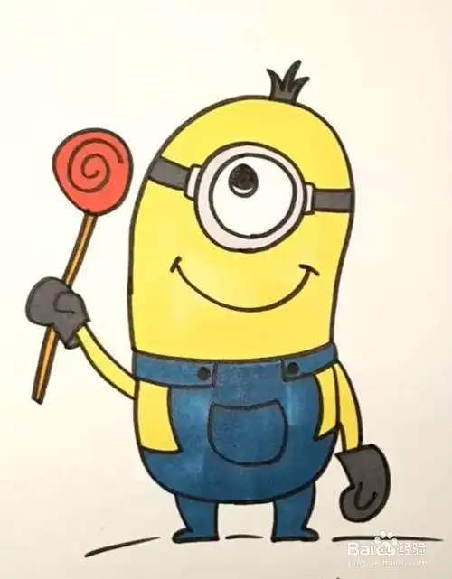 小黄人棒棒糖简笔画