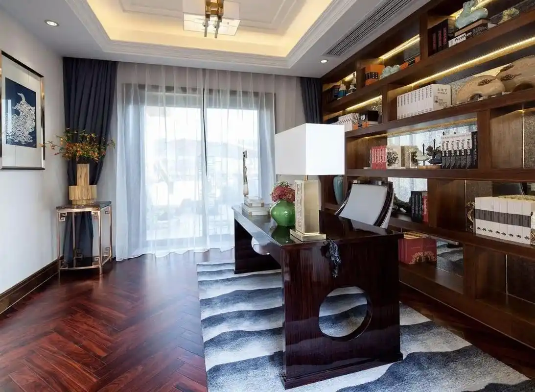 时尚豪华简欧风格别墅书房设计欣赏图