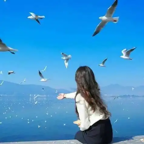 头像女背影高清大海 女生头像图片大全 -【爱个性】