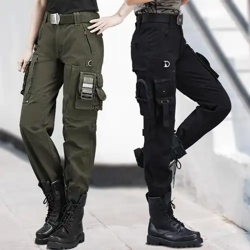 军野行户外运动女士多口袋工装裤军迷作训裤休闲宽松大码女军裤潮