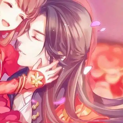 霸气红色系情侣头像动漫一对好看红色情头一人一半