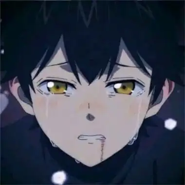 哭泣伤感流泪的动漫男生头像图片