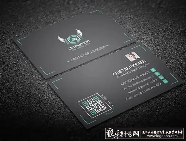名片欣赏深邃的黑色风格名片设计经典黑色二维码名片设计优秀黑色商务