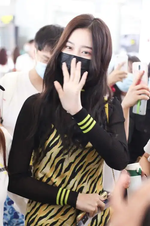 素颜也靓!徐艺洋斑马纹连衣裙造型时髦 戴水晶项链平添精致感